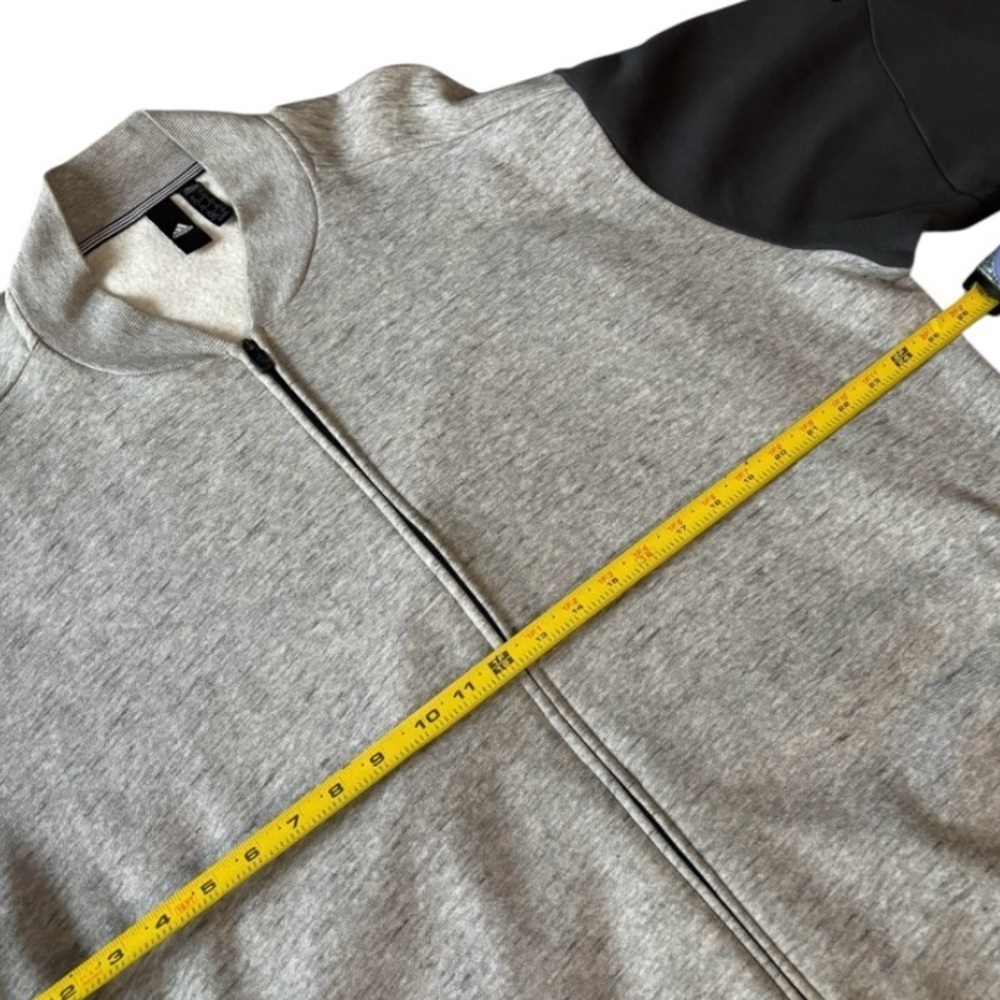 Adidas Men's Full Zip Crewneck Sweatshirt in Gray and Black Size XXL - Picture 8 of 9
